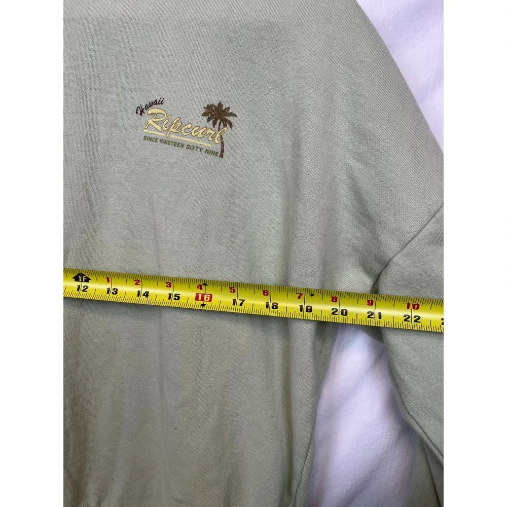 Rip Curl Hawaii Graphic‎ Sweatshirt XS Sage Green Beach-core Surf Vibe Boho